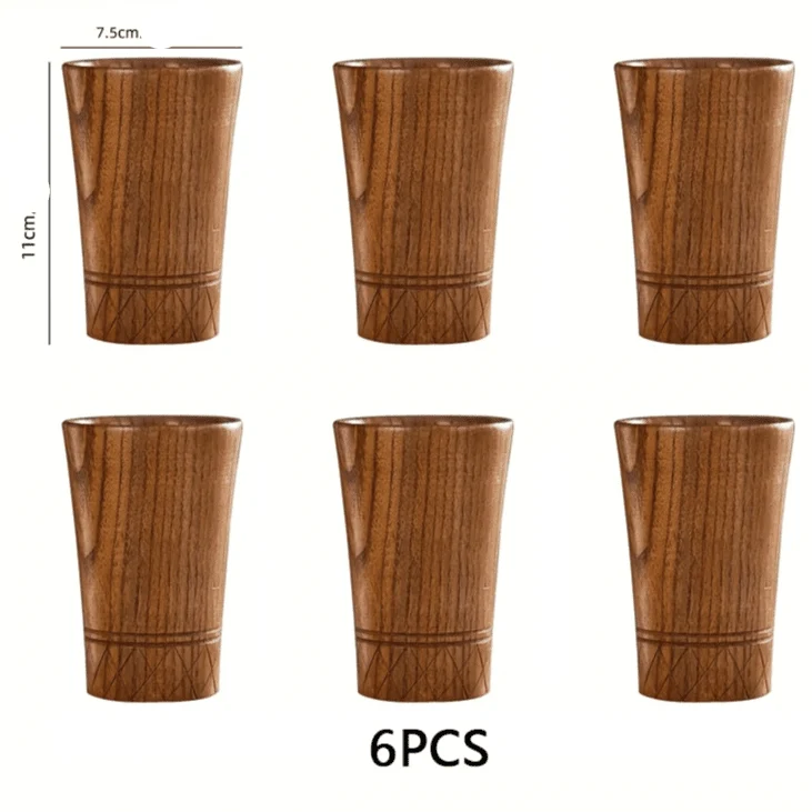 Tasses Bois Naturel Style Scandinave - Café Thé Bière 250ml