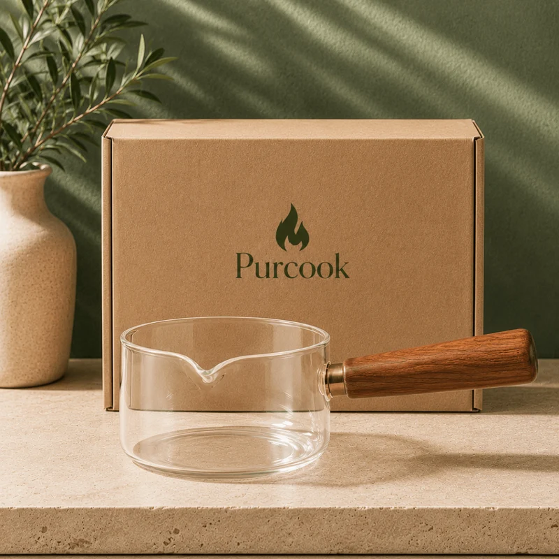 Casserole en Verre Borosilicate 400/600ml | Manche Bois