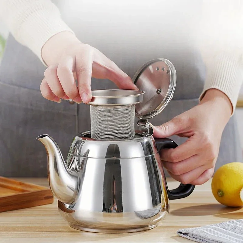 Théière Bouilloire Inox 1,5L avec Filtre -Sans BPA Purcook