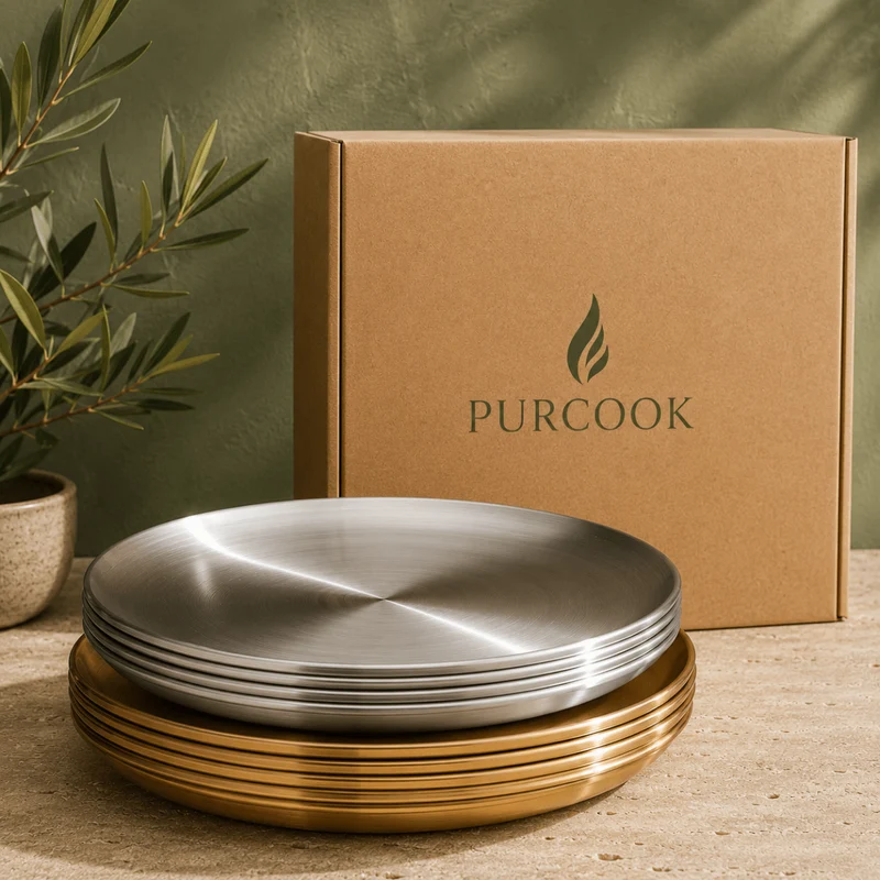 Assiette Plate Inox - Saine Non Toxique Durable Incassable
