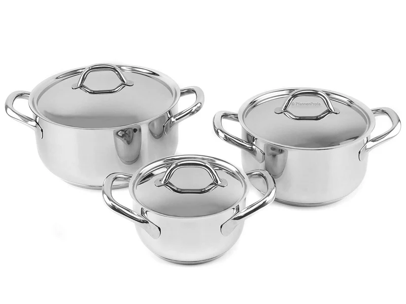 BARAZZONI Topfset CHEF LINE 16, 20, 24 cm 6 Teile Edelstahl 3 Töpfe, 3 Deckel