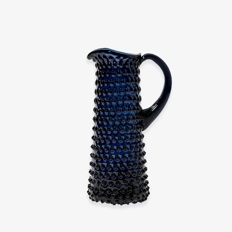 Pichet à boules en verre bleu Roi