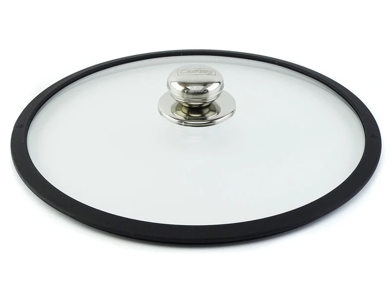CASTEY Glasdeckel 32 cm mit Silikonring hitzebeständig bis 220°C ofenfest