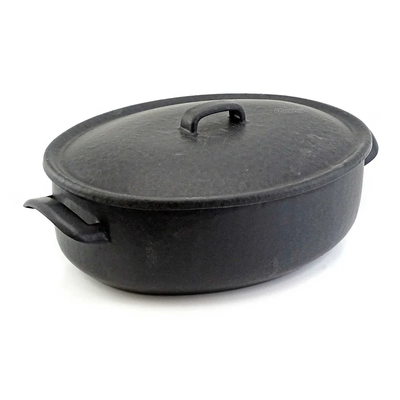 BELIS Stahl-Emaille Bräter STABIL EXTRA oval 32 x 24 cm mit Deckel