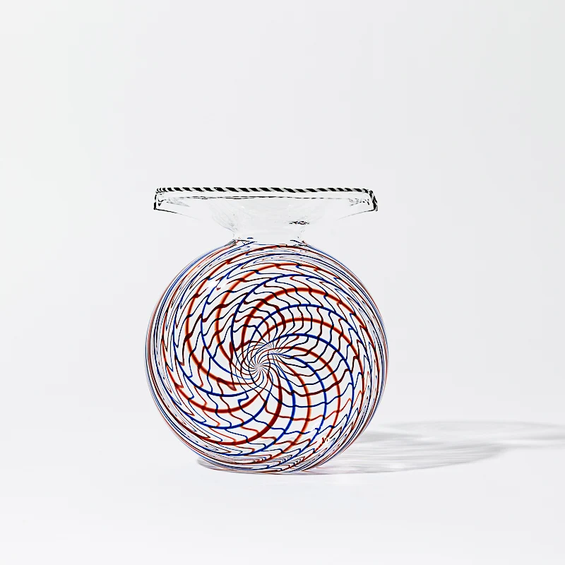 Carafe Rosette bleue et rouge