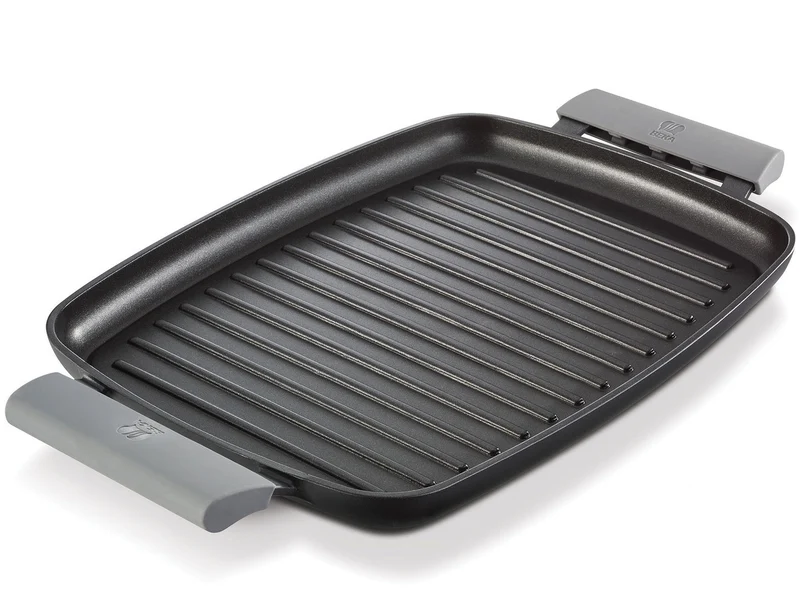 BEKA gerippte Grillplatte 47 cm Aluguss mit Silikon-Griffen Induktion