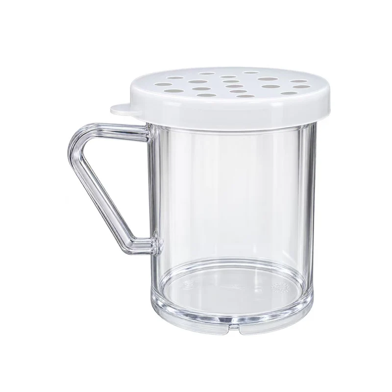 JW-SK280P, 10 oz Shaker Dredge,White Lid， large hole