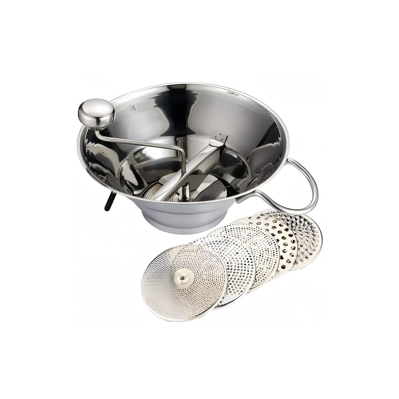 CHEFCO,SFM-125, Stainless Steel Food Mill with 5 inserts, 11.81" Dia. × 5.31" H (300 × 135 mm)