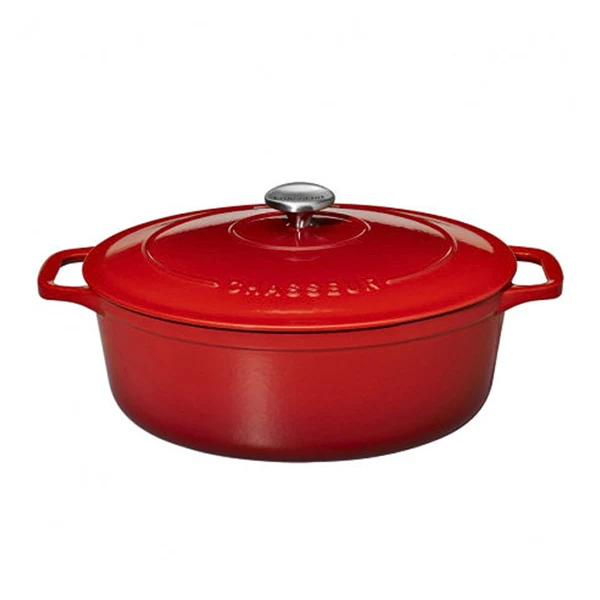 Cocotte ovale en fonte émaillée 33 cm rouge rubis Chasseur