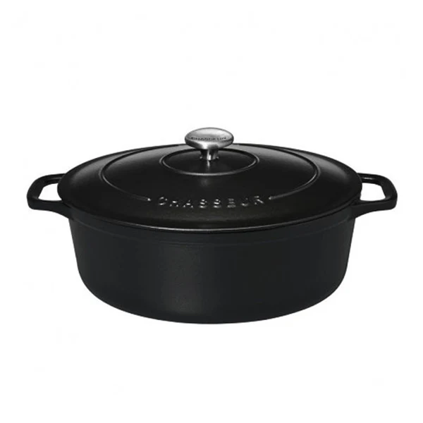 Cocotte ovale en fonte émaillée 31 cm noir mat Chasseur