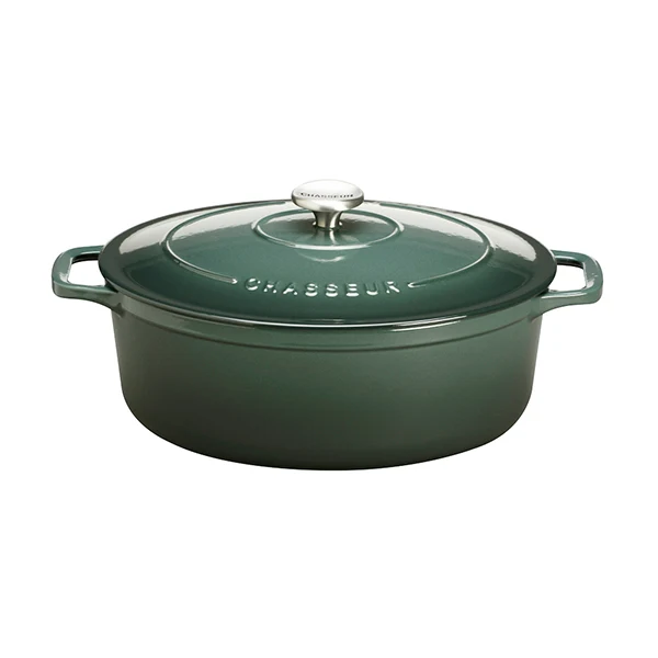 Cocotte ovale en fonte émaillée 29 cm vert mélèze Chasseur