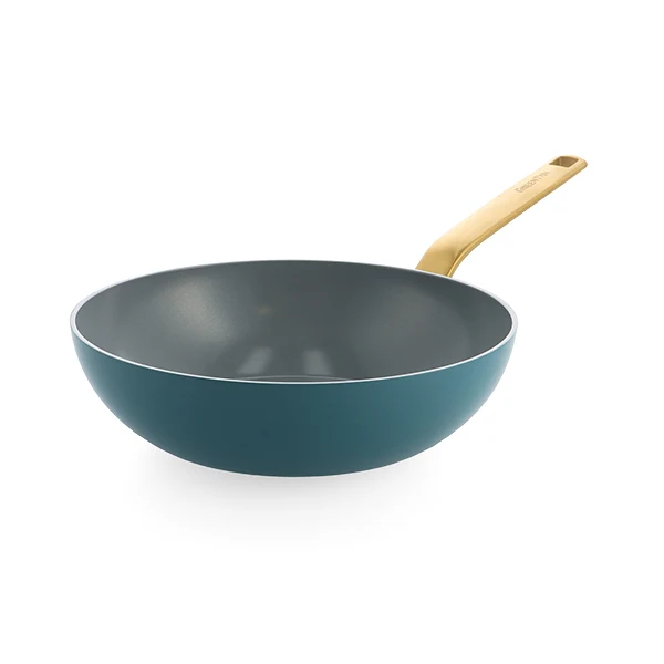 Wok aluminium antiadhésif bleu 28 cm Evolution Green pan