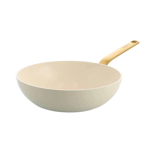 Wok aluminium antiadhésif crème 28 cm Evolution Green pan