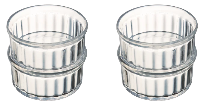 Lot de 4 ramequins en verre 10 cm