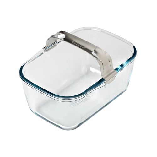 Plat air fryer en verre avec poignée amovible
