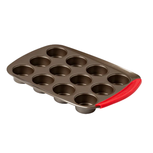 asimetriA - Moule à muffins en métal avec prise en main facile