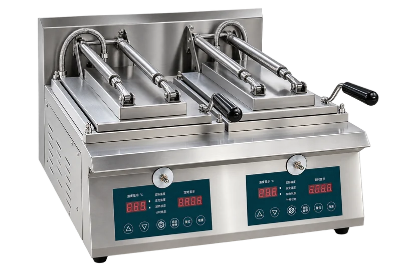 Chefco, EG-22M, Commercial Electric Dumpling & Gyoza Grill, Double Head with Digital Temperature & Timer Control
