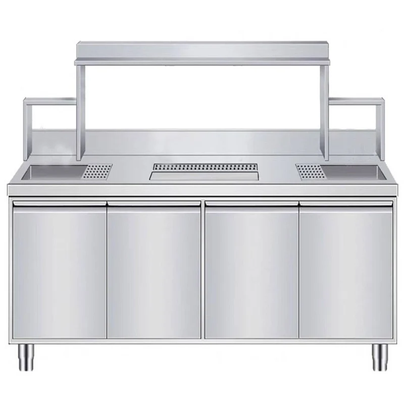 Chefco, BTS-180, 16-Gauge 304 Stainless Steel Bubble Tea Work Station (70.9"W x 29.9"D x 55.1"H)