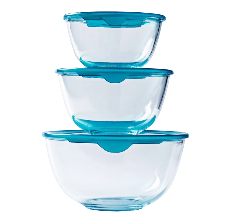 Lot de 3 bols avec couvercle