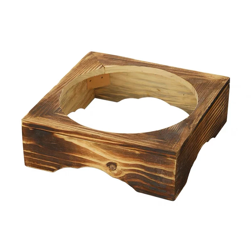 CHEFCO,SBS-20B, Wooden Base-For SBS-20 Natural Stone Cooking Soup Bowl(L21.6cm/8.5" X H 7.1cm/2.8")