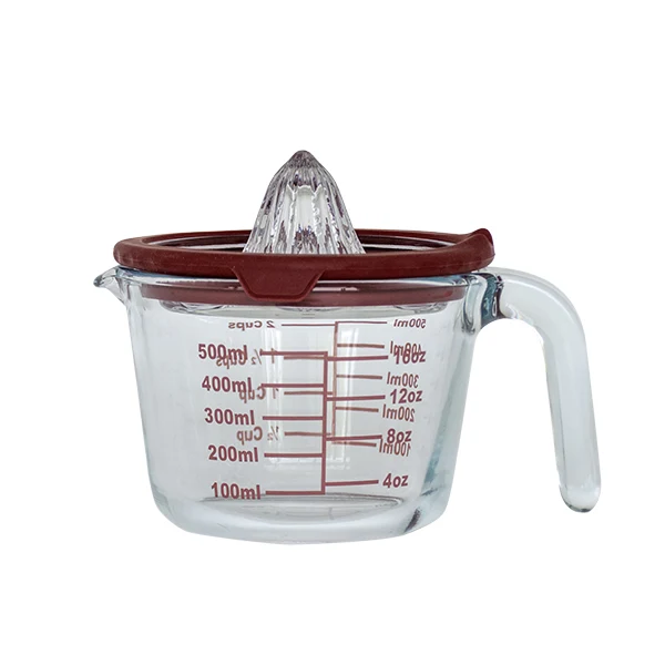 Presse-agrume manuel avec pichet gradué en verre 500 ml Pebbly