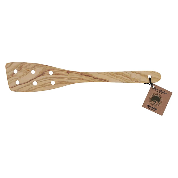 Spatule galbée trouée en bois d’olivier 30 cm Jean Dubost