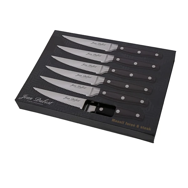 Coffret 6 couteaux à steak Massif lame inox micro dentée Jean Dubost