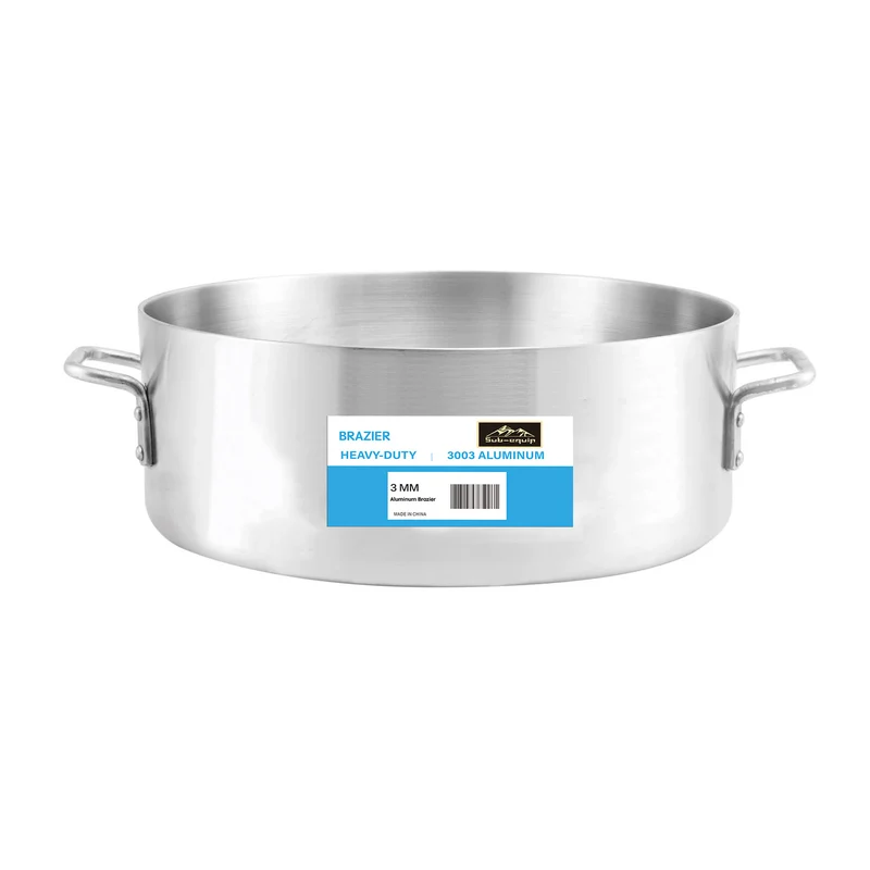 Sub-equip, ALB-40QT, Heavy Weight 3mm Aluminium Brazier with 2 Handles, 40 QT