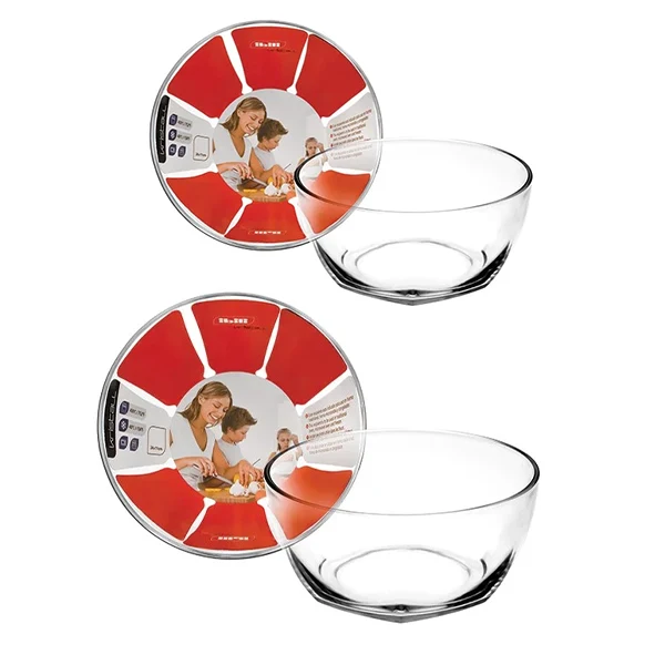 Set de 2 saladiers en verre Kristall 19 et 21 cm Ibili