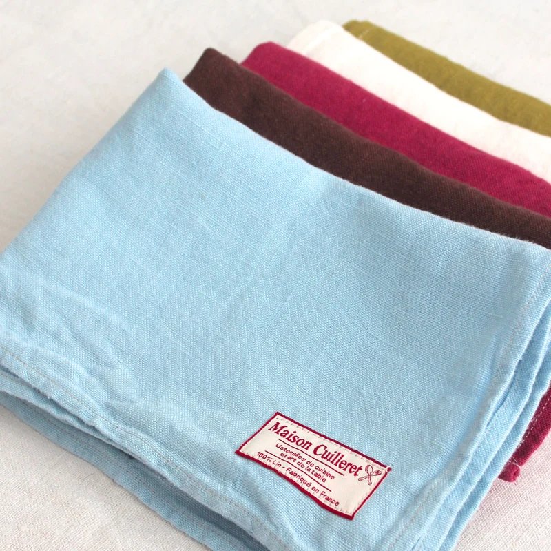 Torchon 100% lin français bleu clair