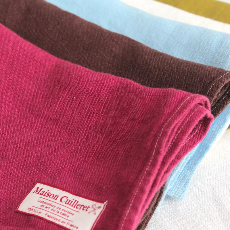 Torchon 100% lin français magenta