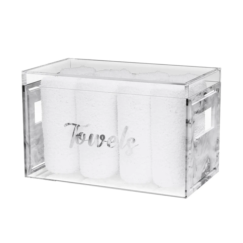 Feldart Towel Box with 8 Towels, Grey Pearl