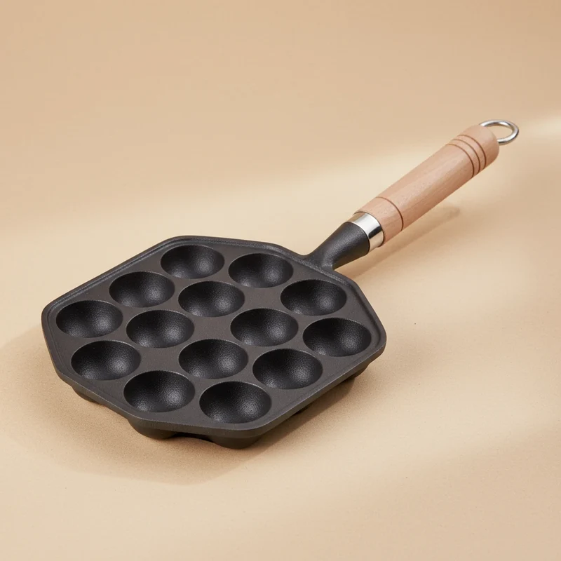 Poêle Takoyaki en fonte - 14 empreintes