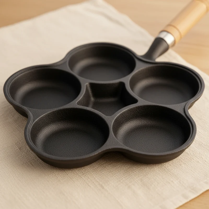 Poêle à Pancake en Fonte - 5 Compartiments