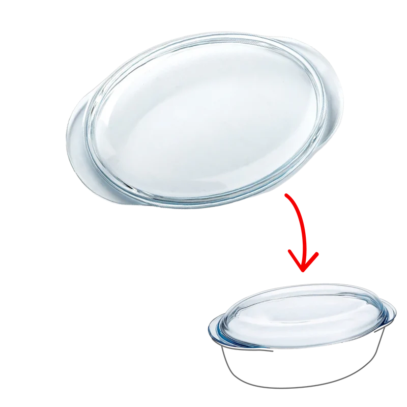 Couvercle rechange - cocotte ovale en verre grand format