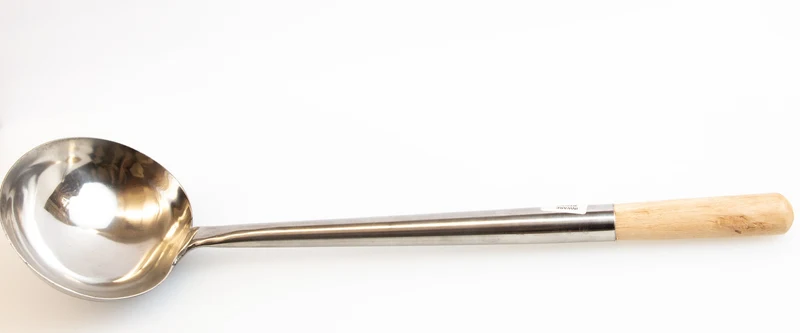 CHEFCO,LD-2,#2 Stainless Steel Ladle with Wooden Handle ,6 liang ,12cm dia