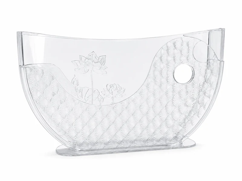CHEFCO,PRPB-1106, Plastic Rice Paper Water Bowl with Side Pocket Holder, 11" Wx6.4" H