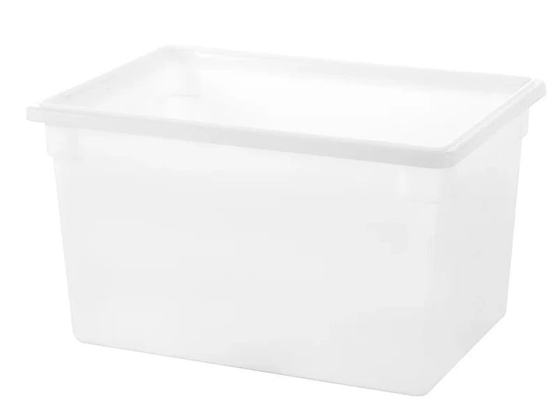 P-071P,White Polypropylene Food Storage Box,Half Size, 3.5 Gallon/11.4L,18"x26"x12"