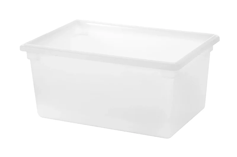P-070P,White Polypropylene Food Storage Box, Full Size,17 Gallon/54L,18"x26"x9"