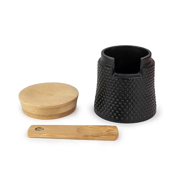 Coupelle à sel 7 cm avec cuillère en bambou Bali en fonte Peugeot
