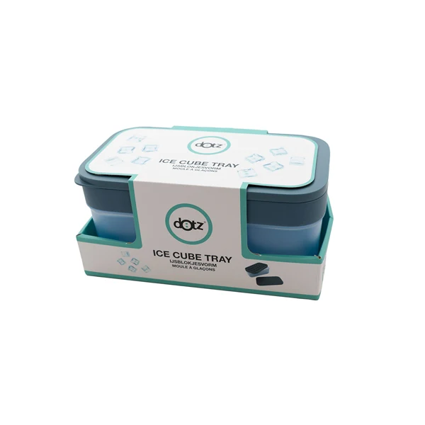 Moule et bac à glaçons en silicone et plastique bleu 22,2 cm Dotz
