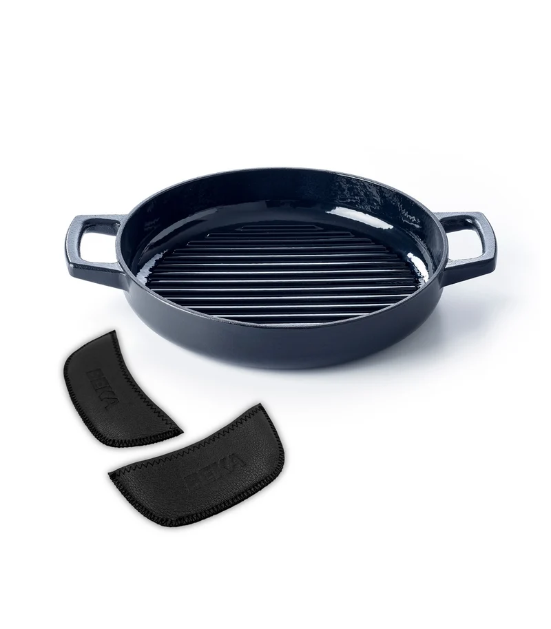 Nori 2-delige set grillpan met lederen grepen