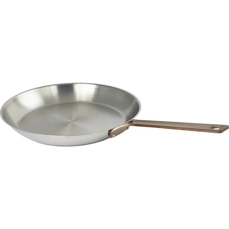 Poêle Inox Brossé Poignée Cuivrée - CRISTEL