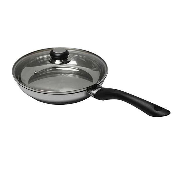 Poêle inox avec couvercle en verre 24 cm Baumalu