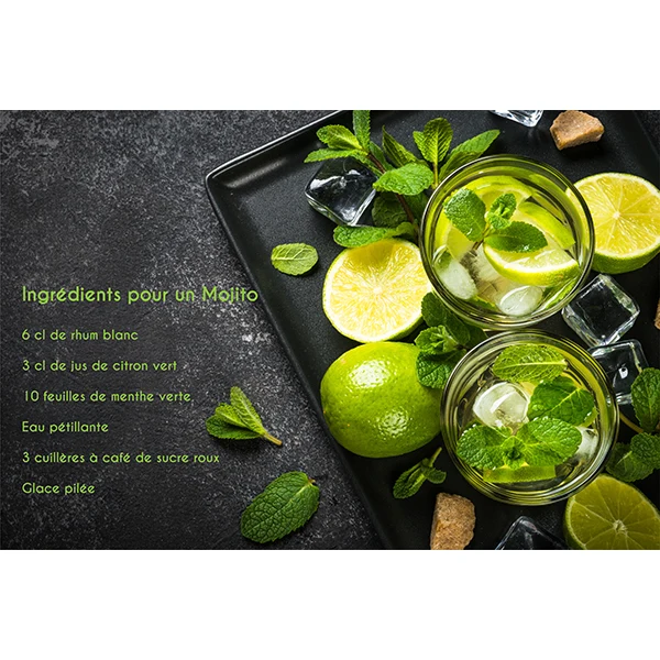 Planche en verre Mojito 40 x 30 cm Pradel Excellence