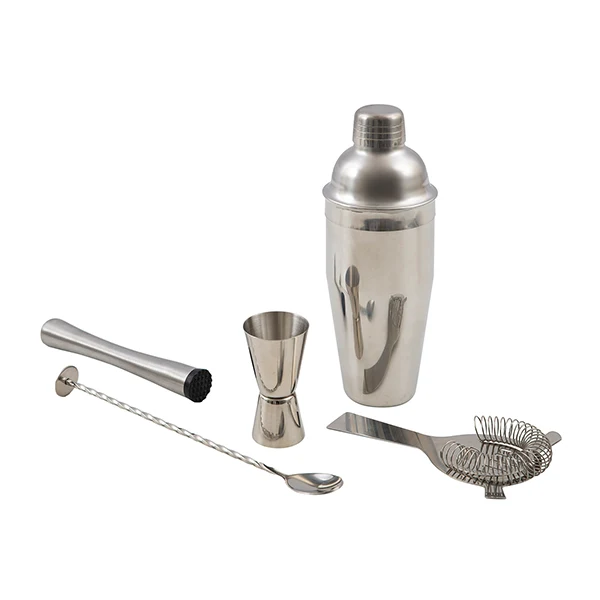Set cocktail avec shaker Cobbler, mesureur, pilon à cocktail, cuillère et passoire Point Virgule