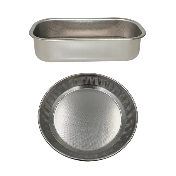 Lot moule à cake rectangulaire 25 cm et moule à tarte rond 24 cm en acier inoxydable Steel Pan