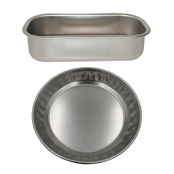 Lot moule à cake rectangulaire 30 cm et moule à tarte rond 28 cm en acier inoxydable Steel Pan