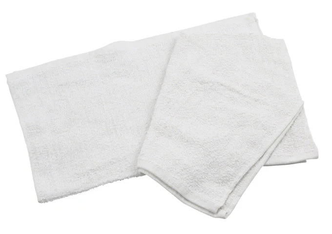 CHEFCO,TWL-1212, White 100% Cotton Towels (12" x 12"), 12 pieces