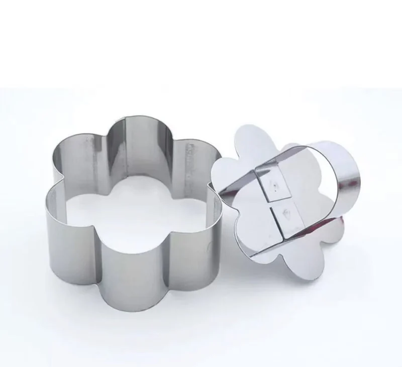 CHEFCO,9898,Mousse Ring with Pusher，Flower Shape(2pcs/set)